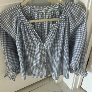 Rails Light Blue Gingham Blouse